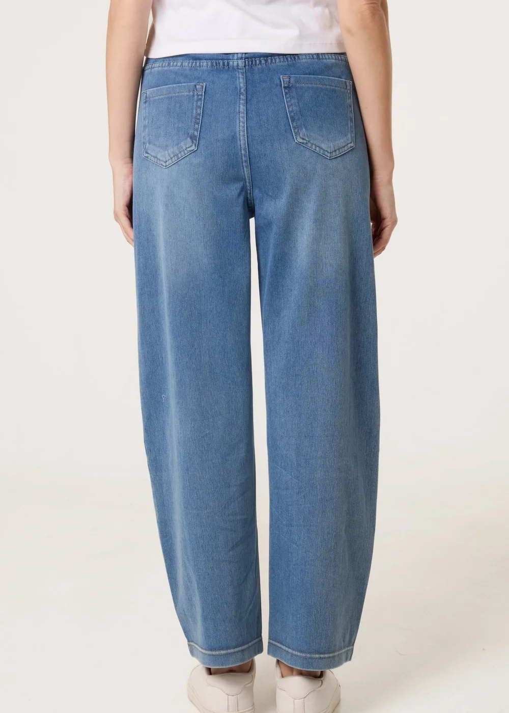 Blue Vanilla Blue Elastic Waist Seam Detail Jeans - M Image 4