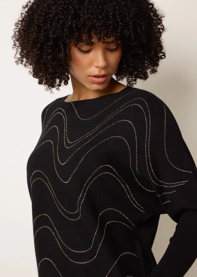 Blue Vanilla Black Rhinestone Jumper