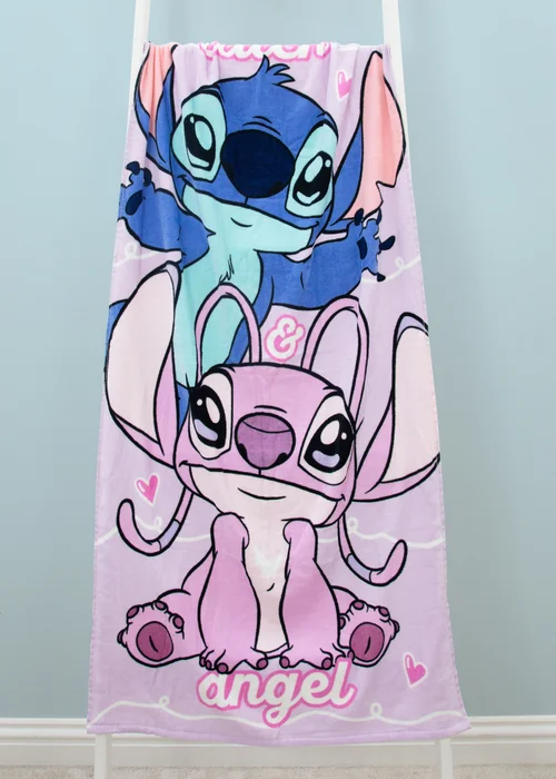 Disney Lilo & Stitch Purple Chill Towel - 70x140cm Image 1