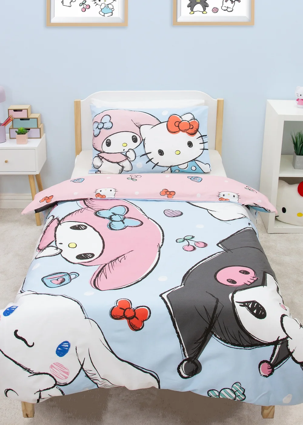 Hello Kitty Sugar Blue Duvet Cover - Single Image 1