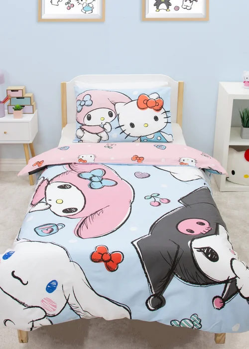 Hello Kitty Sugar Blue Duvet Cover - Single Image 1