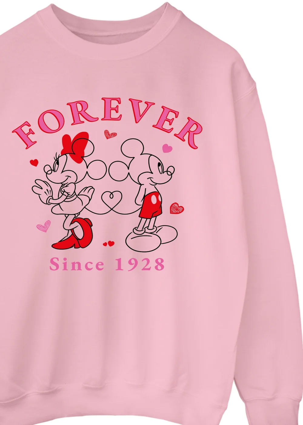Spiral Galaxy Disney Mickey Mouse Minnie Forever Pink Graphic Sweatshirt - Small Image 2