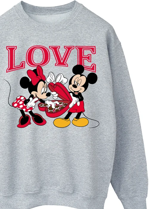 Spiral Galaxy Disney Mickey Mouse Love Grey Graphic Sweatshirt - Medium Image 2