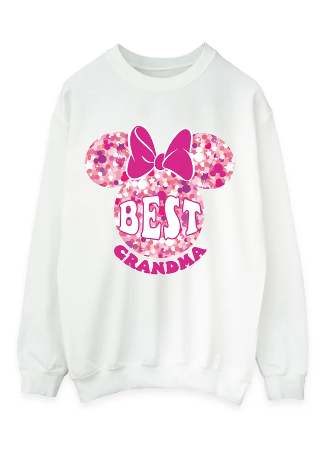 Disney Minnie Mouse Best Grandma White Graphic Sweatshirt