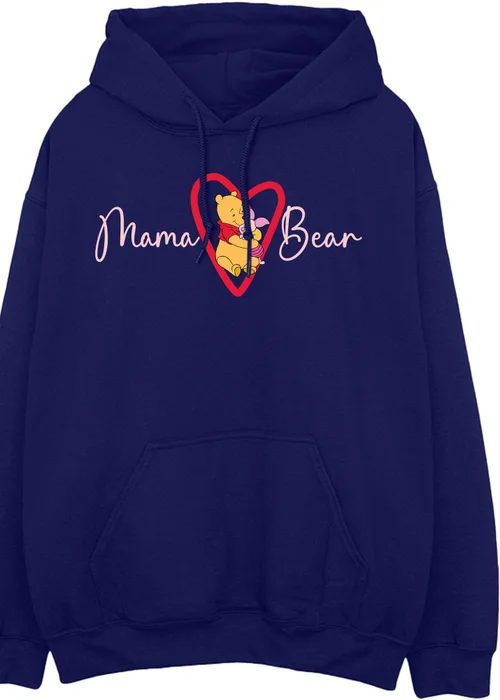 Disney Winnie The Pooh Mama Bear Navy Blue Graphic Hoodie - Extra Large Image 2