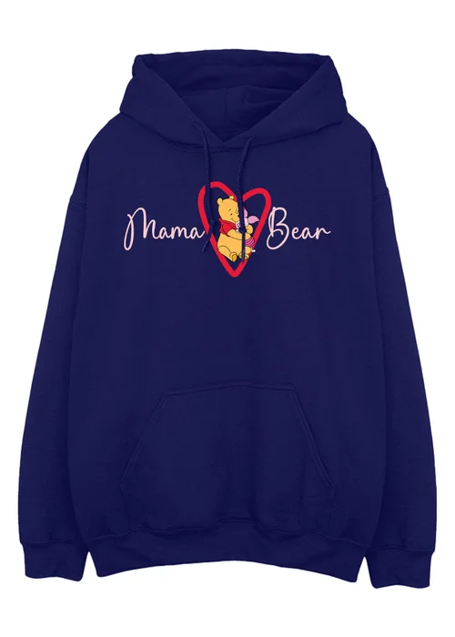 Disney Winnie The Pooh Mama Bear Navy Blue Graphic Hoodie - Extra Large Image 1