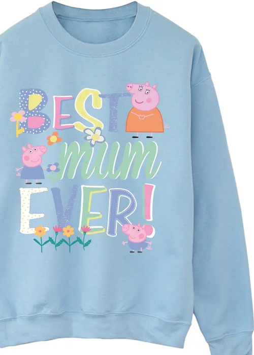 Peppa Pig Best Mum Ever Baby Blue Graphic Sweatshirt - 4XL Image 2