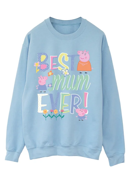 Peppa Pig Best Mum Ever Baby Blue Graphic Sweatshirt - 4XL Image 1