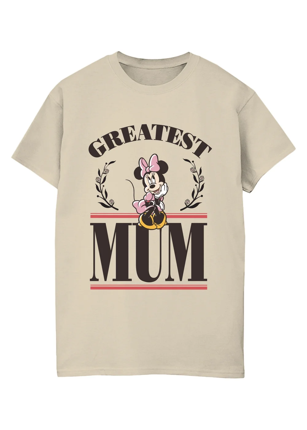 Disney Minnie Mouse Greatest Mum Sand Graphic Boyfriend Fit T-Shirt - Extra Large Image 1