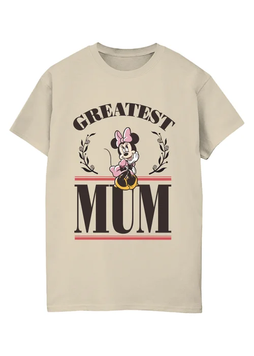 Disney Minnie Mouse Greatest Mum Sand Graphic Boyfriend Fit T-Shirt - Extra Large Image 1