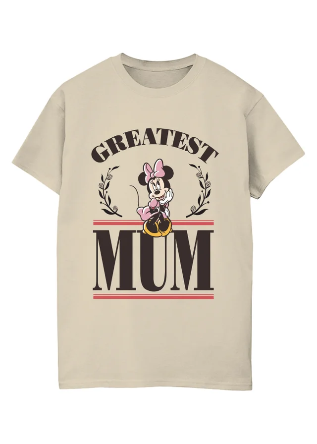 Disney Minnie Mouse Greatest Mum Sand Graphic Boyfriend Fit T-Shirt