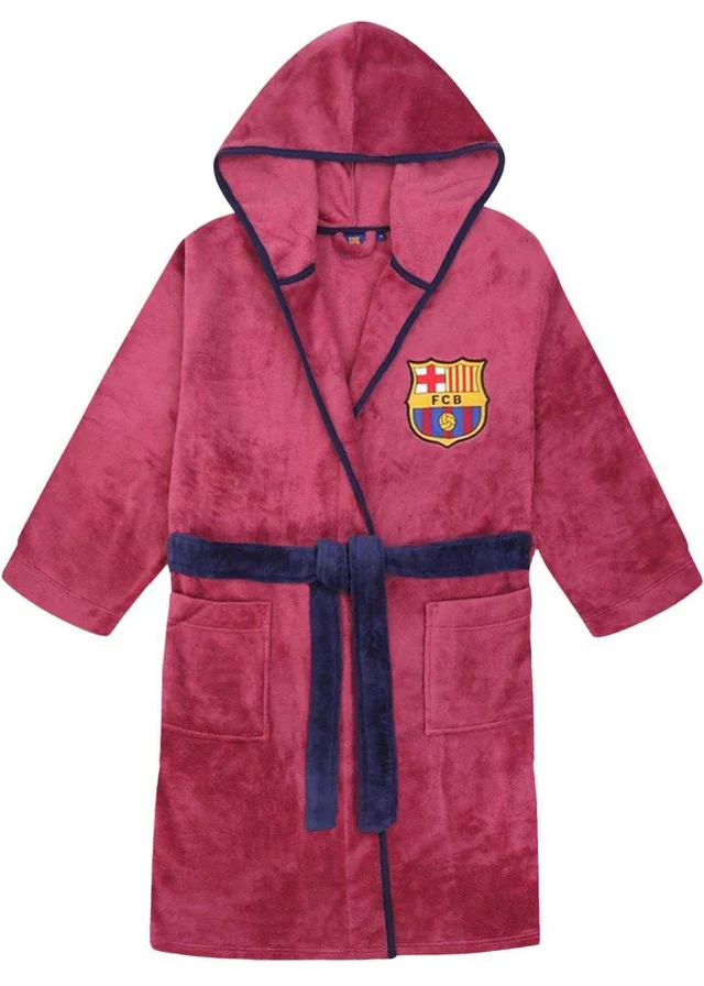 FC Barcelona Boys Red Crest Fleece Dressing Gown (3-8yrs)