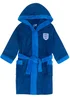 England Boys Blue Crest Fleece Dressing Gown (3-14yrs) - Age 7-8 Years Image 1