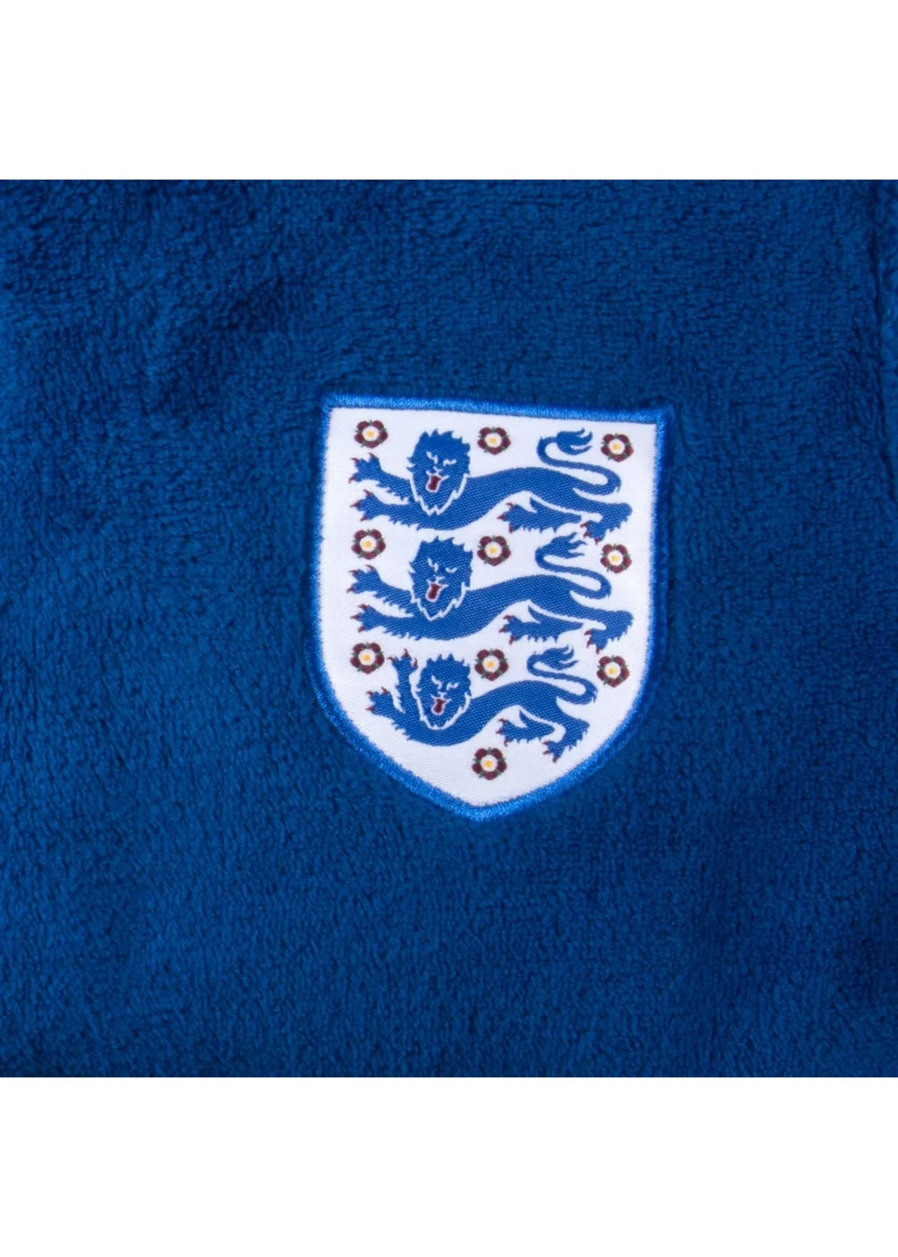 England Boys Blue Crest Fleece Dressing Gown (3-14yrs) - Age 7-8 Years Image 2