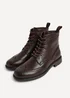 Linzi Leonardo Mens Brown Faux Leather Brogue Boots - Size 6 Image 5