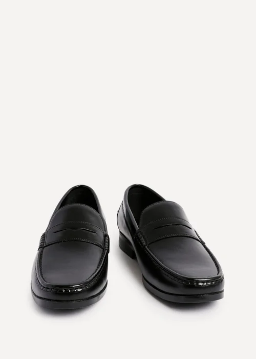 Linzi Tommaso Mens Black Faux Leather Penny Loafers - Size 9 Image 3