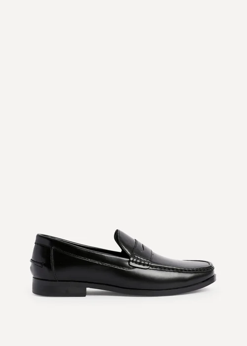 Linzi Tommaso Mens Black Faux Leather Penny Loafers - Size 9 Image 2