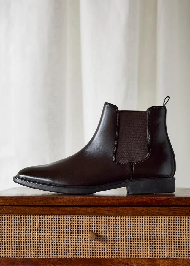 Linzi Antonio Mens Dark Brown Faux Leather Chelsea Boots