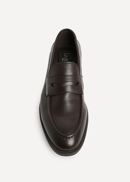 Linzi Aurelio Mens Dark Brown Faux Leather Penny Loafers - Size 7 Image 4