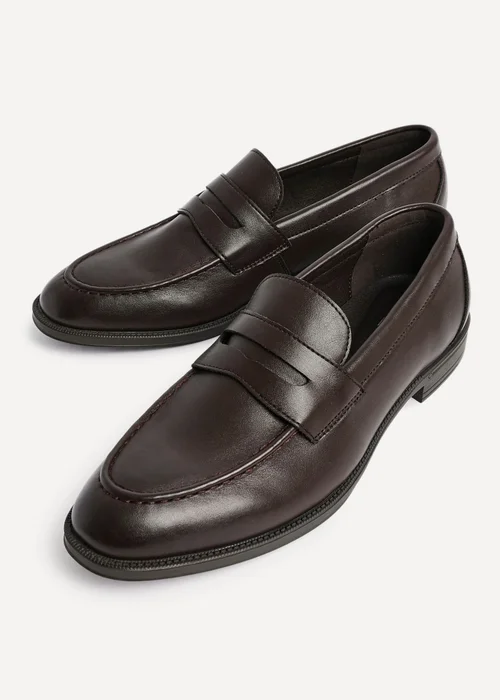 Linzi Aurelio Mens Dark Brown Faux Leather Penny Loafers - Size 7 Image 5