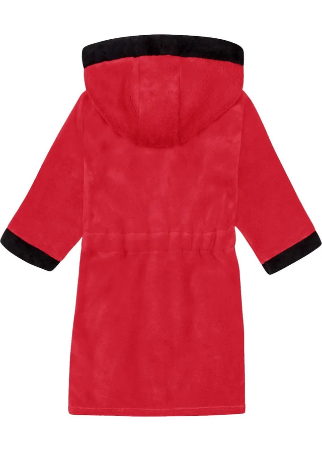 Liverpool FC Boys Red Crest Fleece Contrast Trim Dressing Gown (3-14yrs)