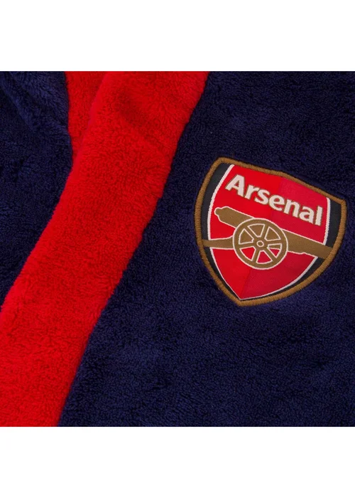 Arsenal FC Boys Blue Crest Fleece Dressing Gown (3-14yrs) - Age 11-12 Years Image 3