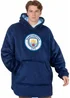 Manchester City FC Navy Crest Oversized Blanket Hoodie - Small/Medium Image 1