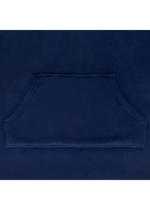 Manchester City FC Navy Crest Oversized Blanket Hoodie - Small/Medium Image 4