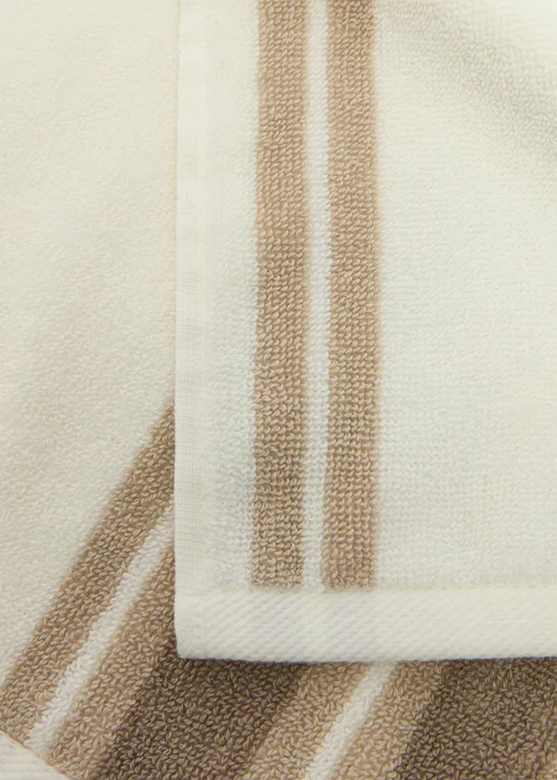 Beige Stripe Hand Towel - Hand Towel Image 2