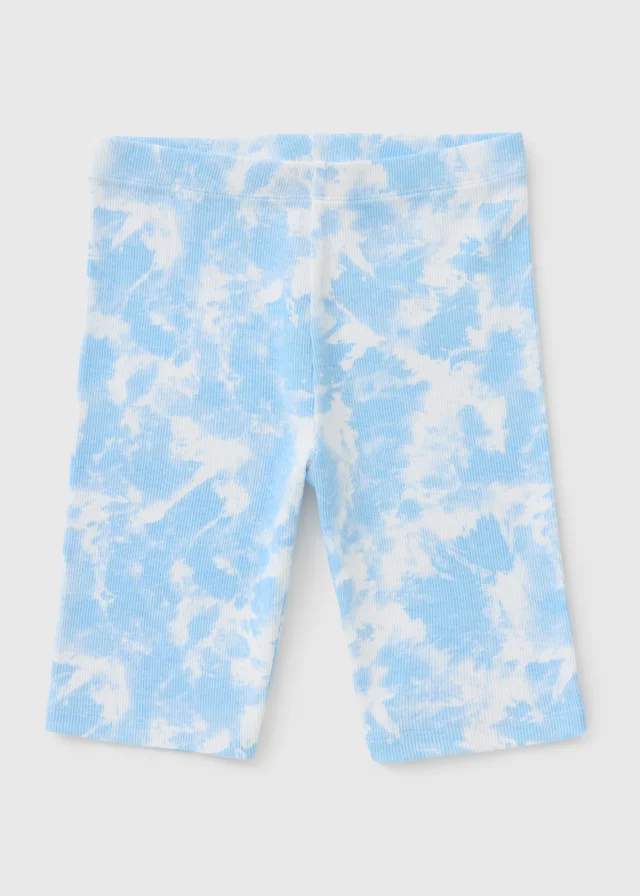 Girls Blue Tie Dye Cycling Shorts (7-15yrs)