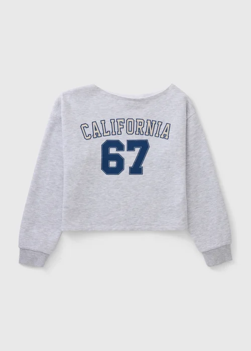 Girls Grey California Slogan Sweatshirt (7-15yrs) - 15 Yrs Image 1
