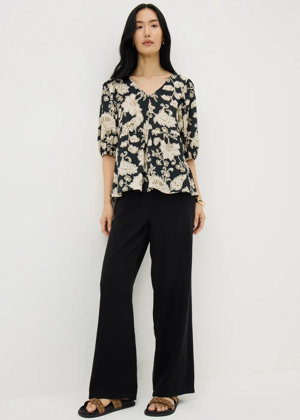 Beige Paisley Boho Blouse - 8 Image 1