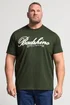 BadRhino Dark Green Embroidered Script T-Shirt - 4XL Image 1