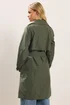 PixieGirl Petite Khaki Green Trench Coat - Size 8 Image 3