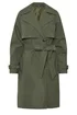 PixieGirl Petite Khaki Green Trench Coat - Size 8 Image 5