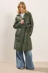 PixieGirl Petite Khaki Green Trench Coat - Size 8 Image 2