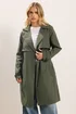 PixieGirl Petite Khaki Green Trench Coat - Size 8 Image 1