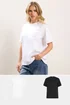 PixieGirl Petite 2 Pack Black & White Oversized T-Shirts - Size 14 Image 1