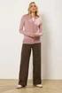 Long Tall Sally Pink Crew Neck Button Cardigan - 18-20 Image 4