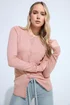 Long Tall Sally Pink Crew Neck Button Cardigan - 18-20 Image 2