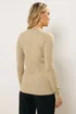 Long Tall Sally Neutral Brown Crew Neck Button Cardigan - 18-20 Image 4