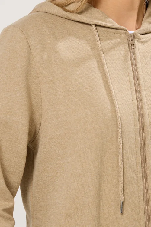 Long Tall Sally Natural Brown Cotton Longline Hoodie - Size 14 Image 4