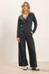 PixieGirl Petite Black Spot Wide Leg Jumpsuit - Size 16 Image 2