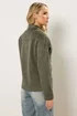 Long Tall Sally Khaki Green Faux Suede Trucker Jacket - 16 Image 4