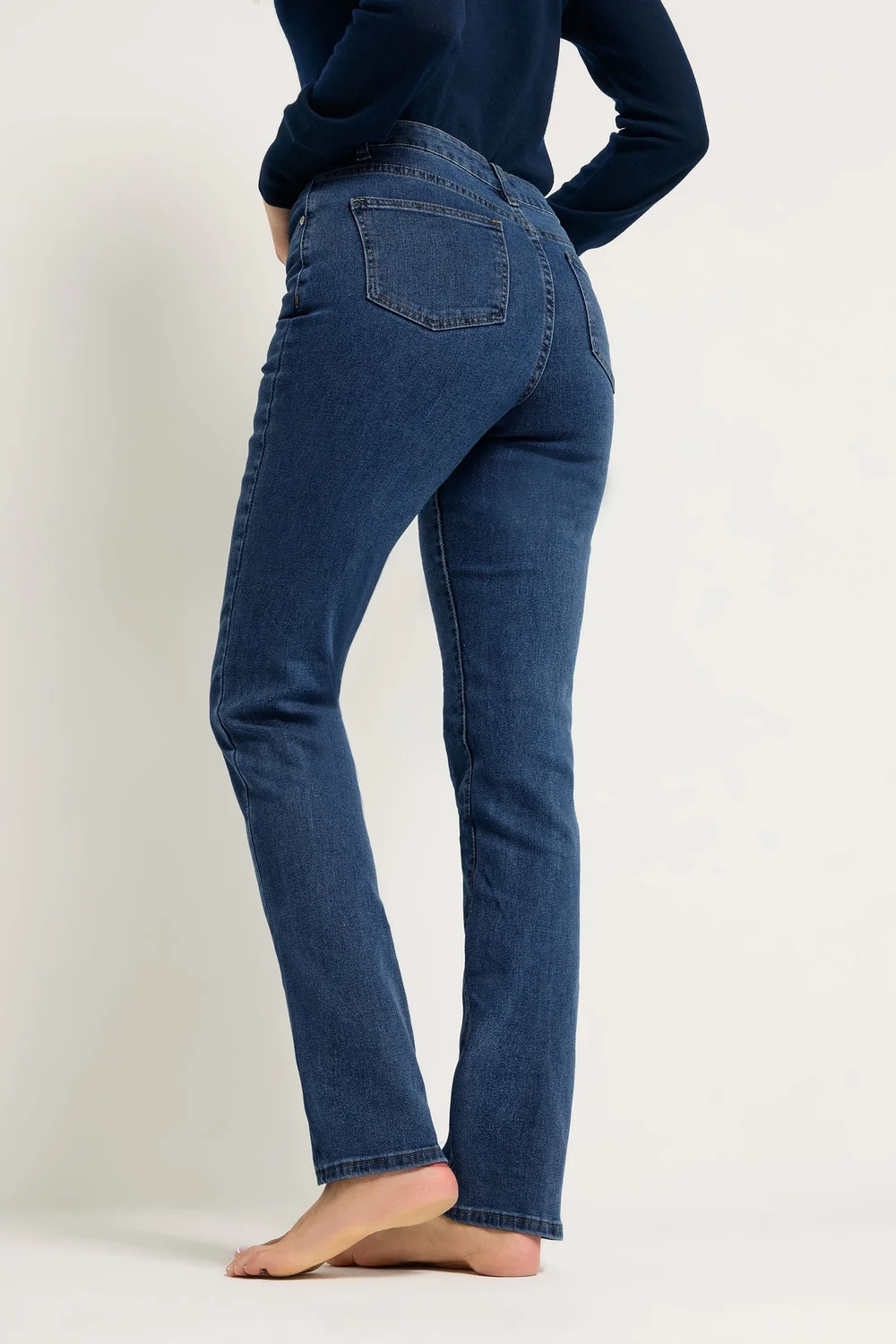 Long Tall Sally Dark Blue Stretch Straight Leg Jeans - 10/L36 Image 4