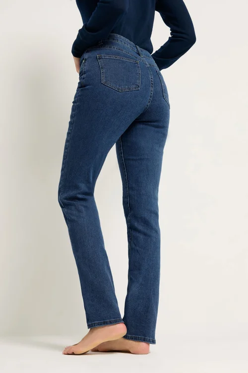 Long Tall Sally Dark Blue Stretch Straight Leg Jeans - 10/L36 Image 4