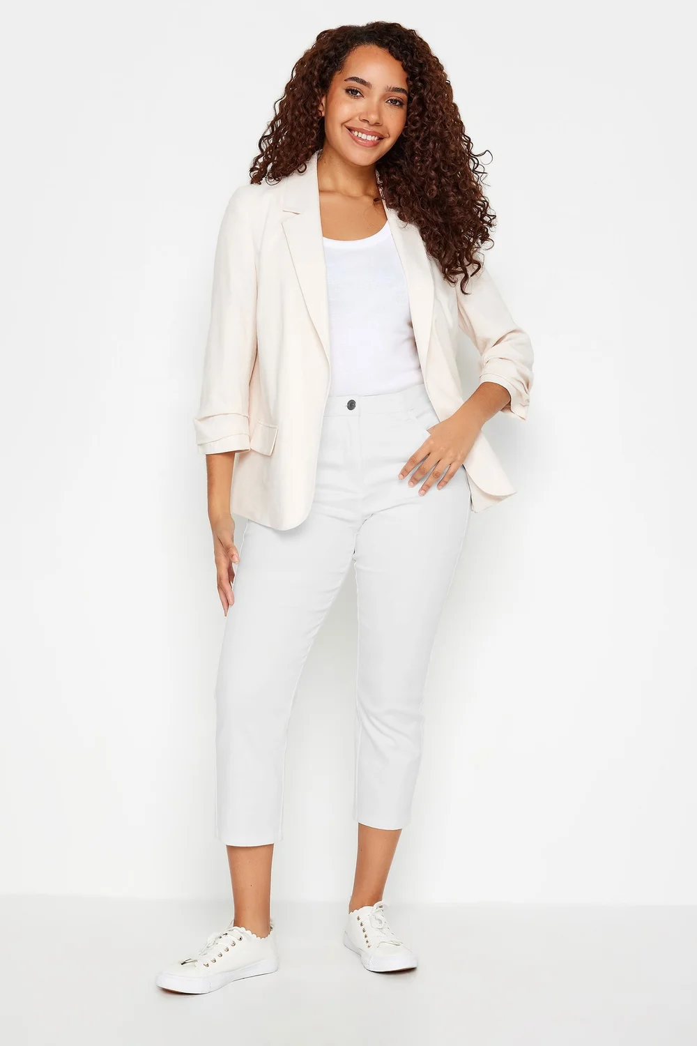 M&Co White Cropped Jeans - 18/L31 Image 4
