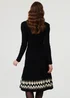Izabel London Black Border Print Knee Length Knit Dress - 10 Image 2