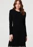 Izabel London Black Border Print Knee Length Knit Dress - 10 Image 4