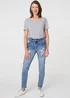 Izabel London Blue Star Patchwork Detail Skinny Jeans - 12 Image 1